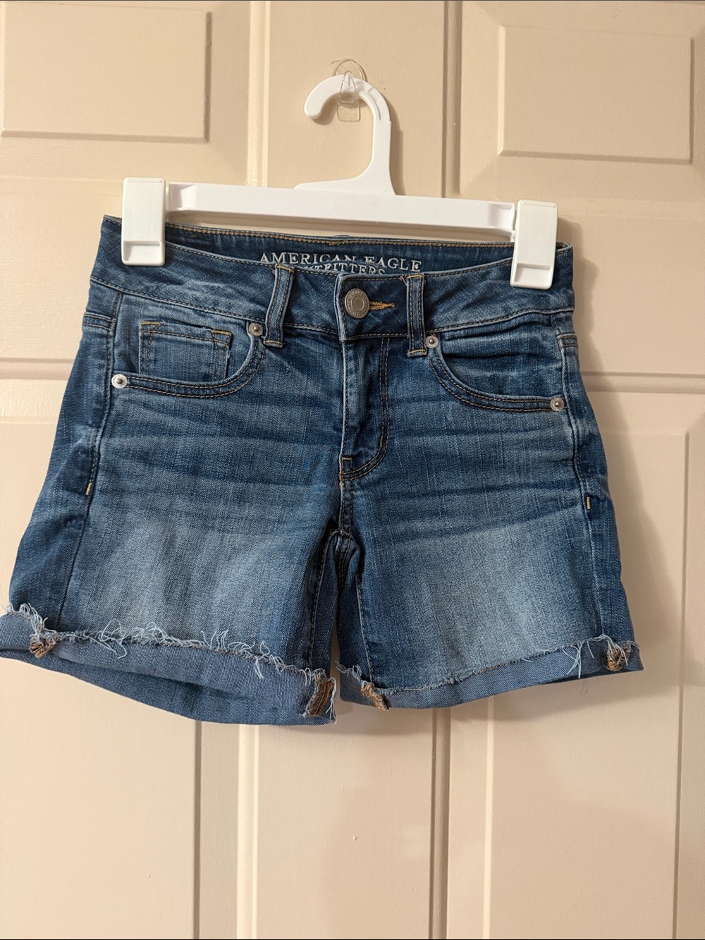 American Eagle Outfitters Blue Washed Denim Cutoff Shorts